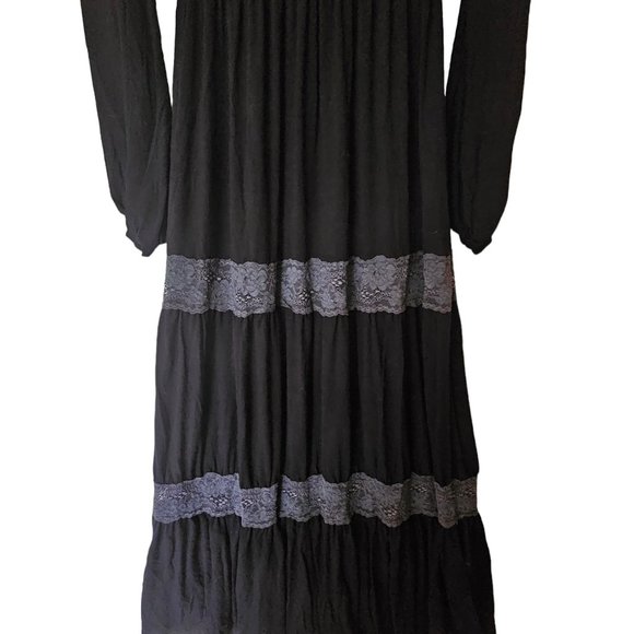 Carolina Belle Montreal Size M Medium Blue White Printed Tweed Duster Open Coat - Picture 7 of 14